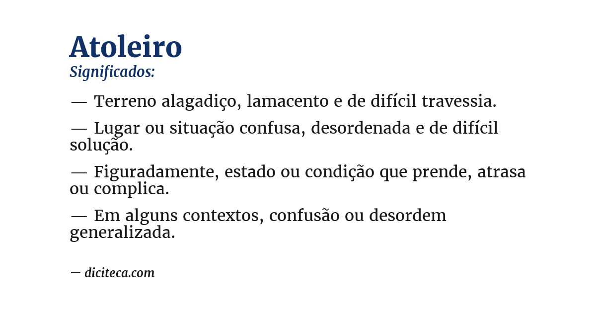 Significado de atoleiro
