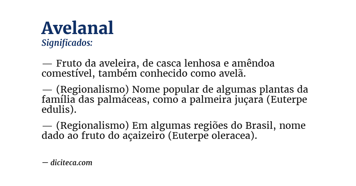 Significado de avelanal