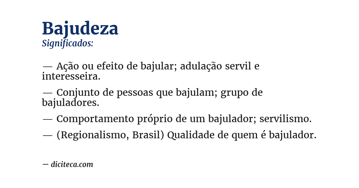 Significado de bajudeza