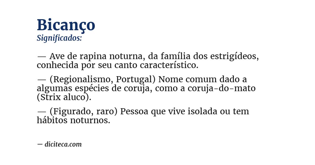 Significado de bicanço