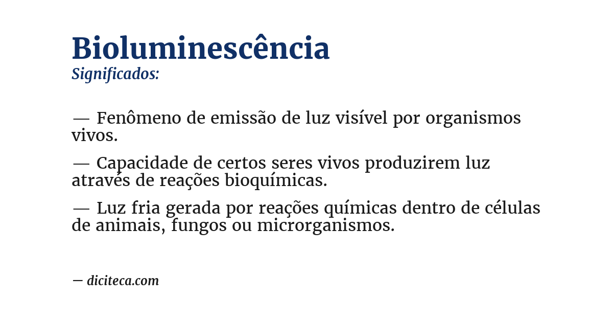 Significado de bioluminescência