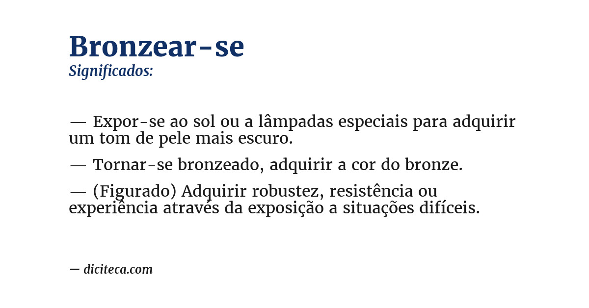 Significado de bronzear-se