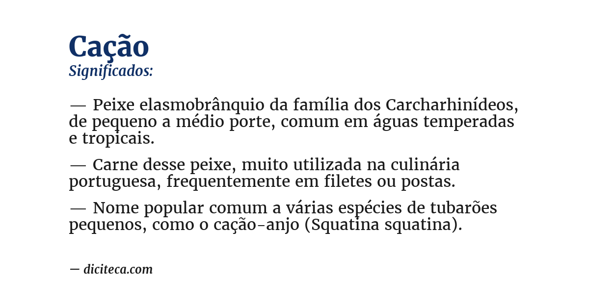 Significado de cação
