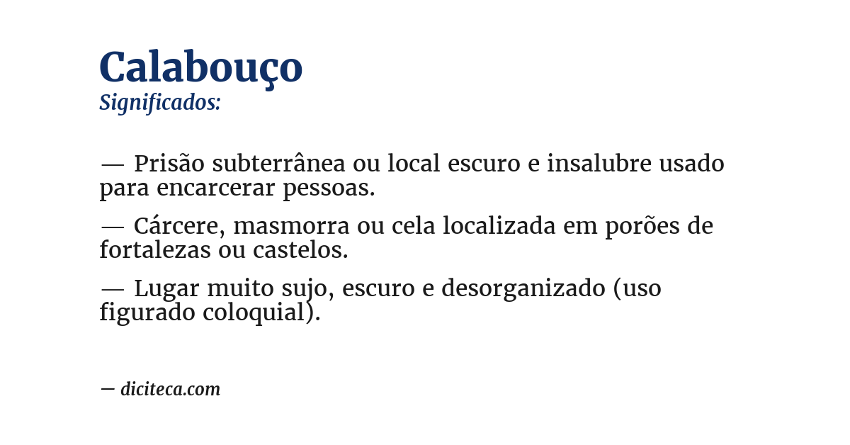 Significado de calabouço