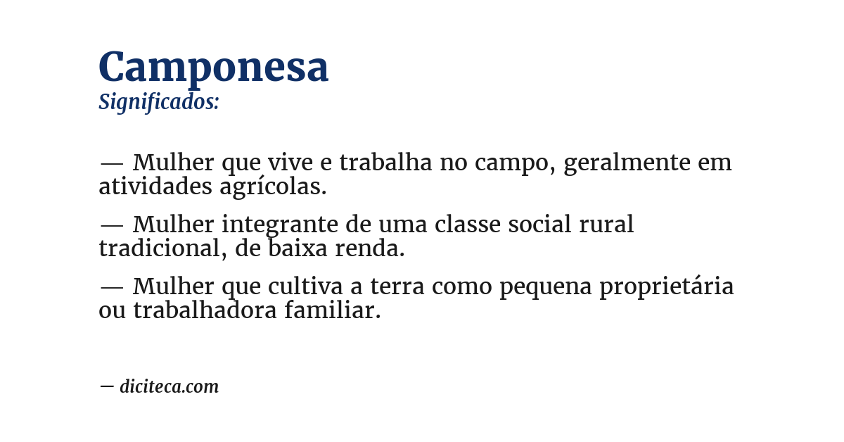 Significado de camponesa