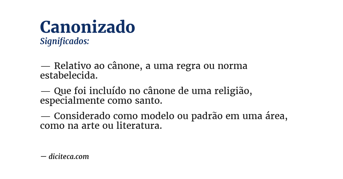 Significado de canonizado