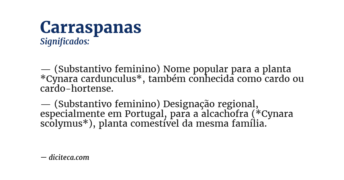 Significado de carraspanas