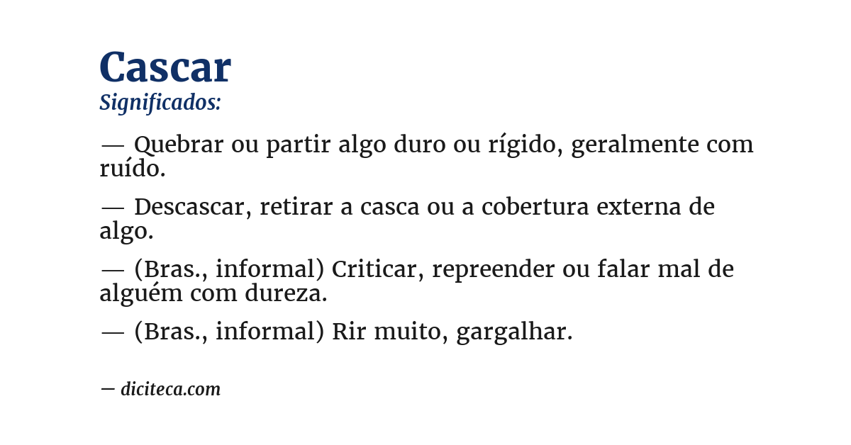 Significado de cascar