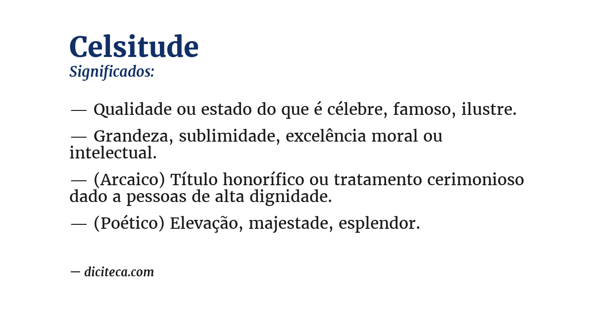 Significado de celsitude