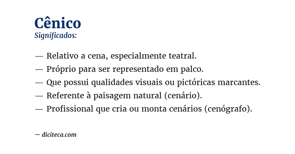Significado de cênico