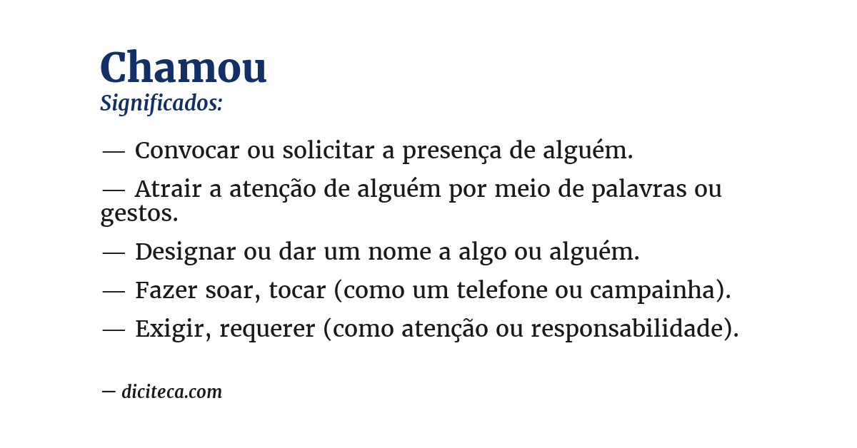 Significado de chamou