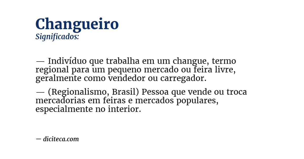 Significado de changueiro