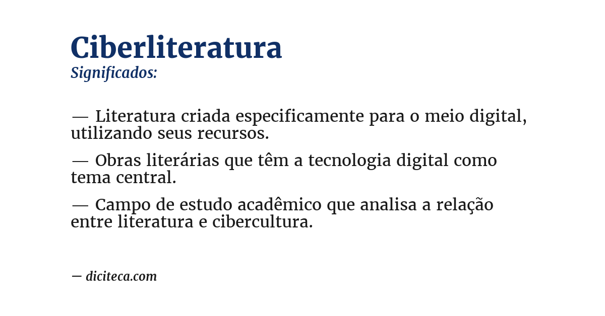 Significado de ciberliteratura