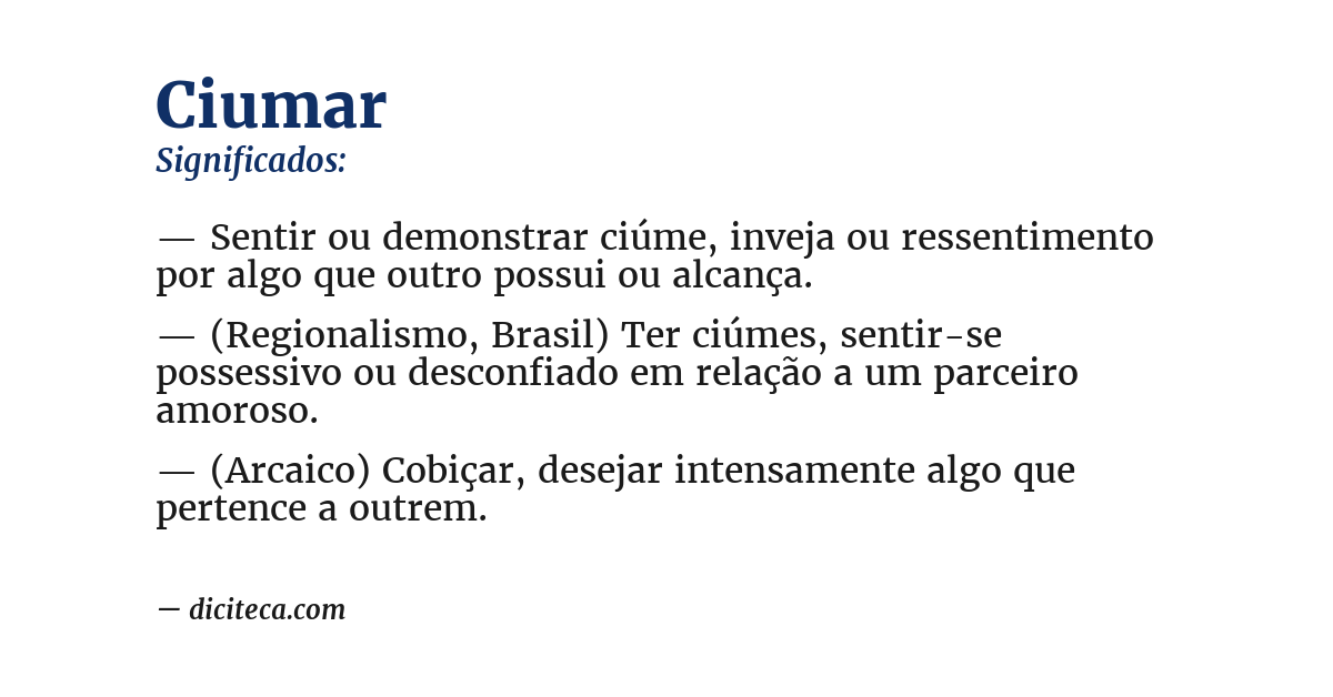 Significado de ciumar