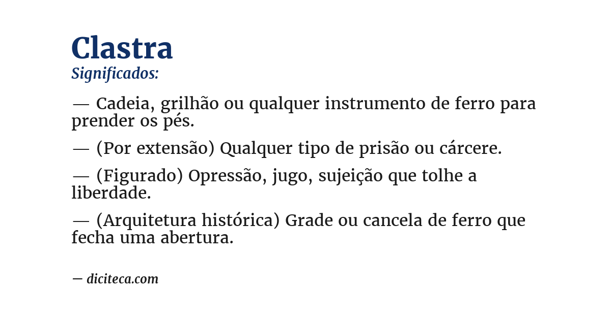 Significado de clastra