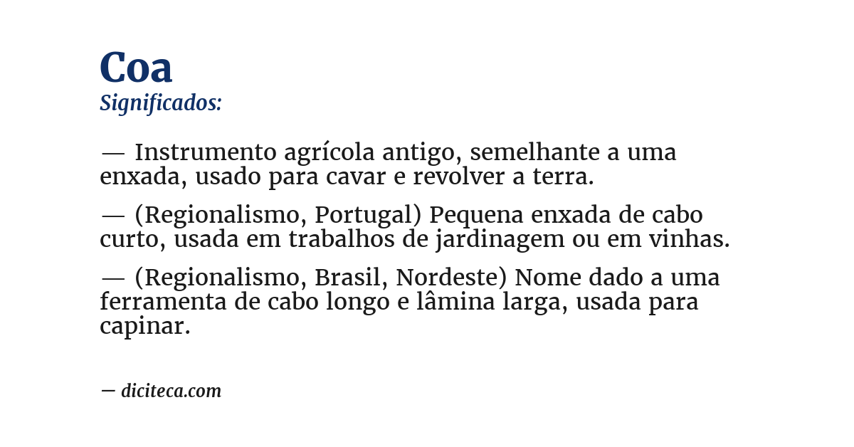 Significado de coa