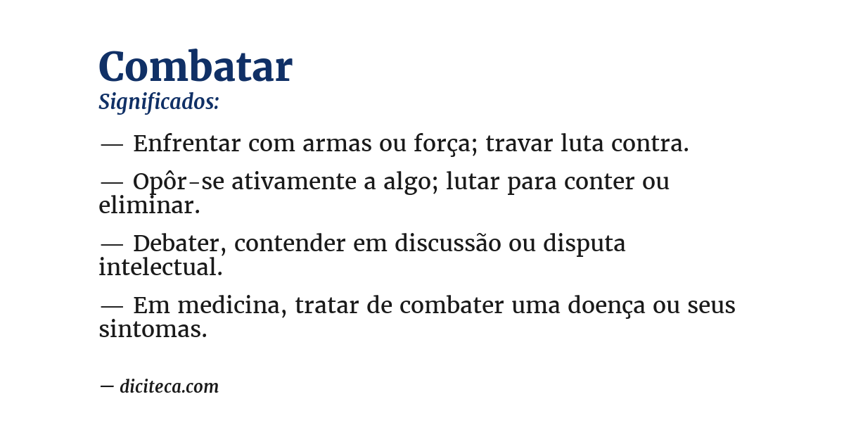 Significado de combatar