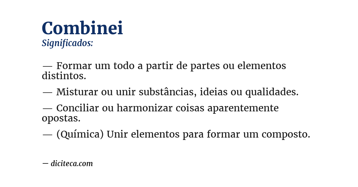 Significado de combinei