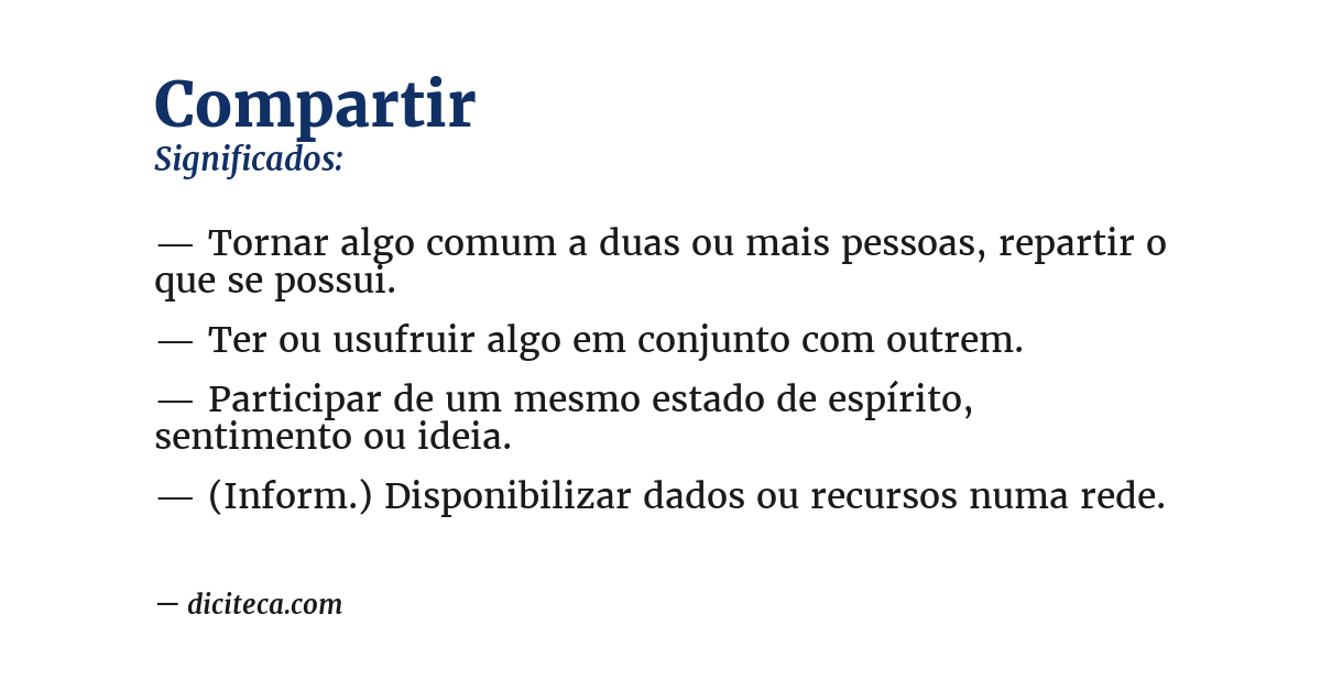 Significado de compartir