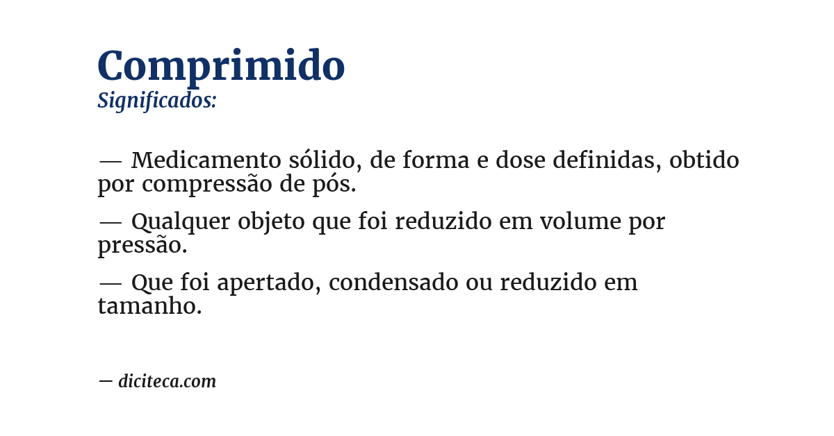 Significado de comprimido