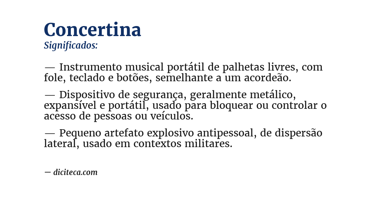 Significado de concertina