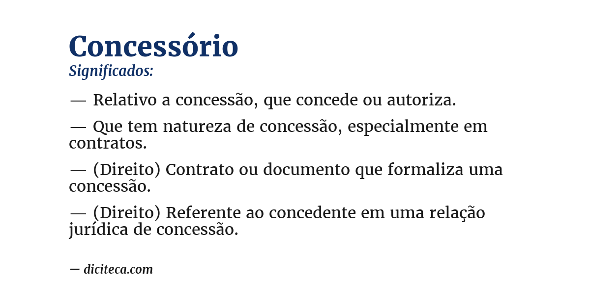 Significado de concessório