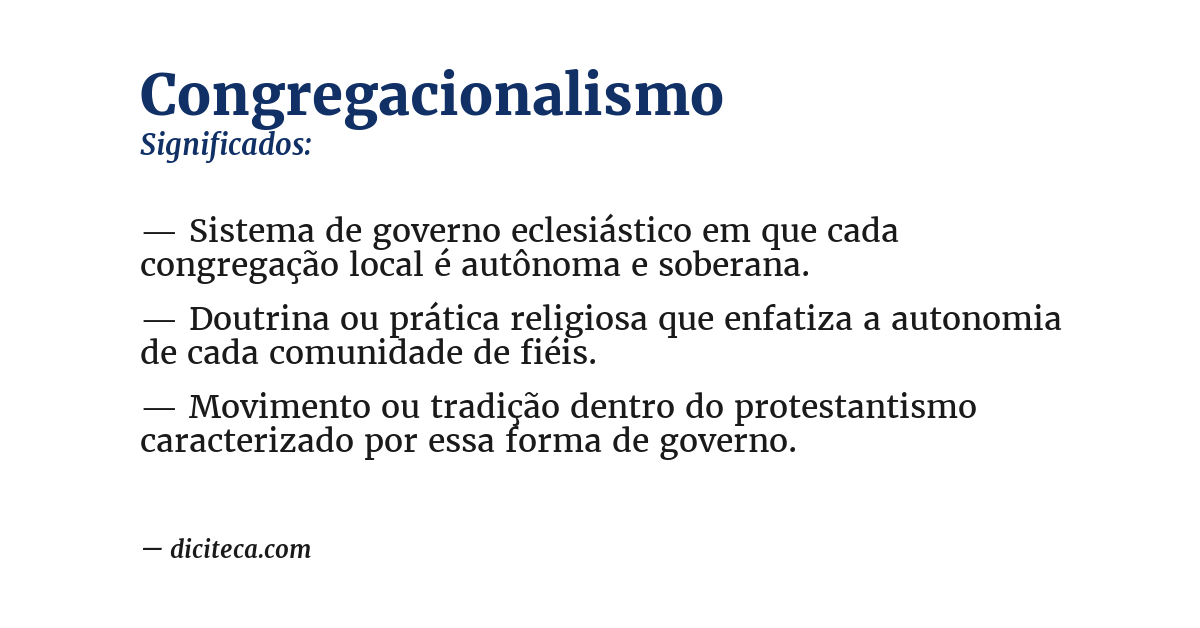 Significado de congregacionalismo
