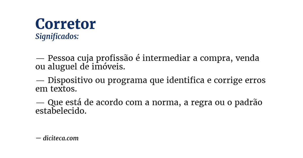 Significado de corretor