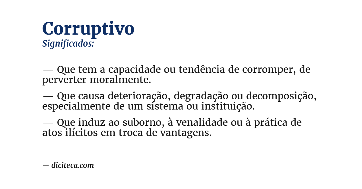 Significado de corruptivo