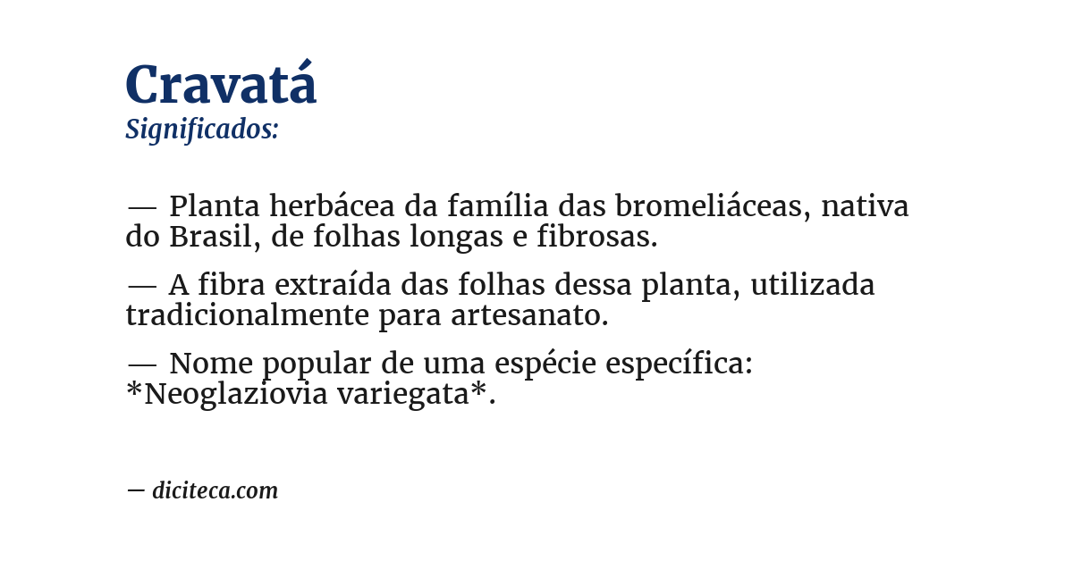 Significado de cravatá