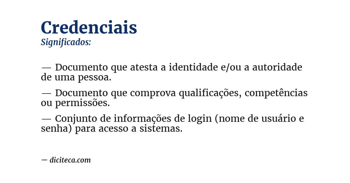 Significado de credenciais