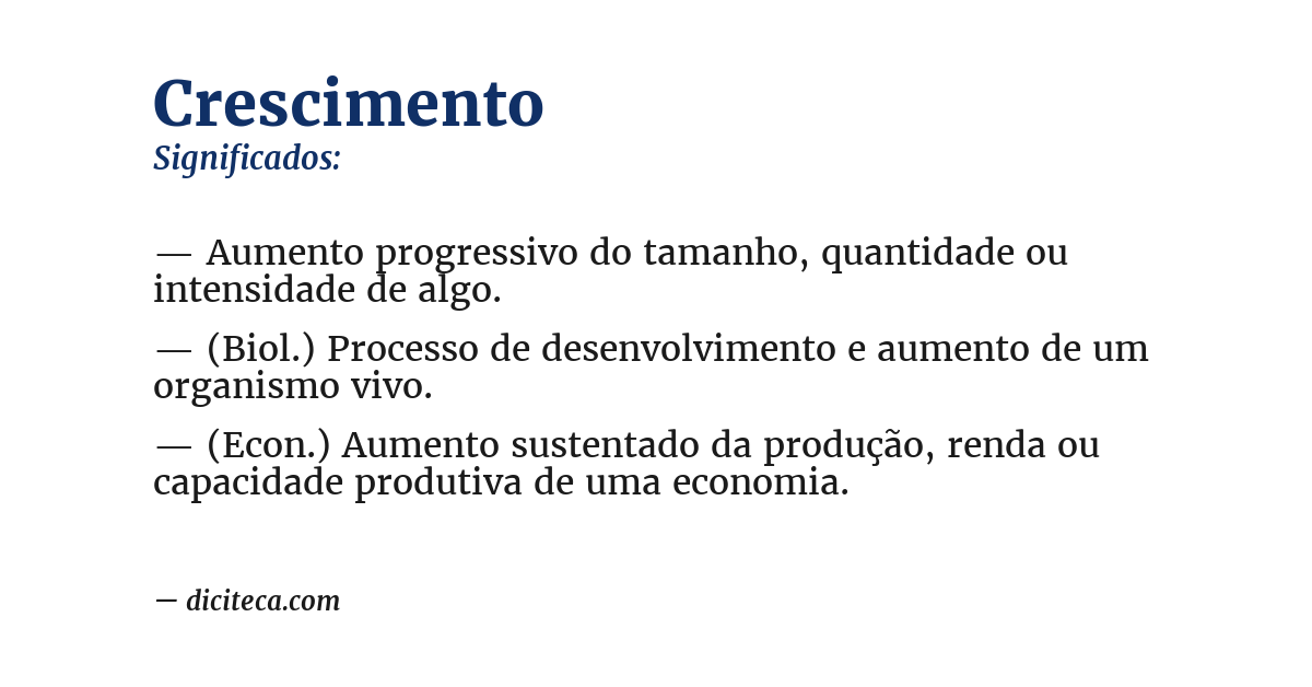 Significado de crescimento