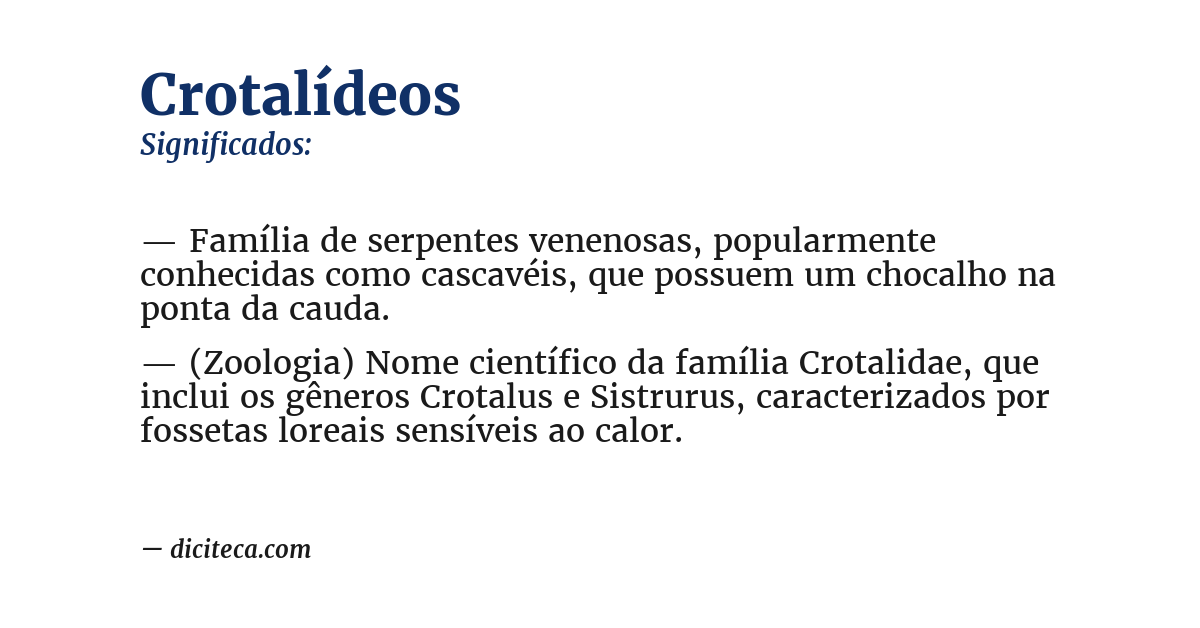 Significado de crotalídeos