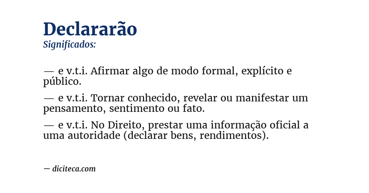 Significado de declararão