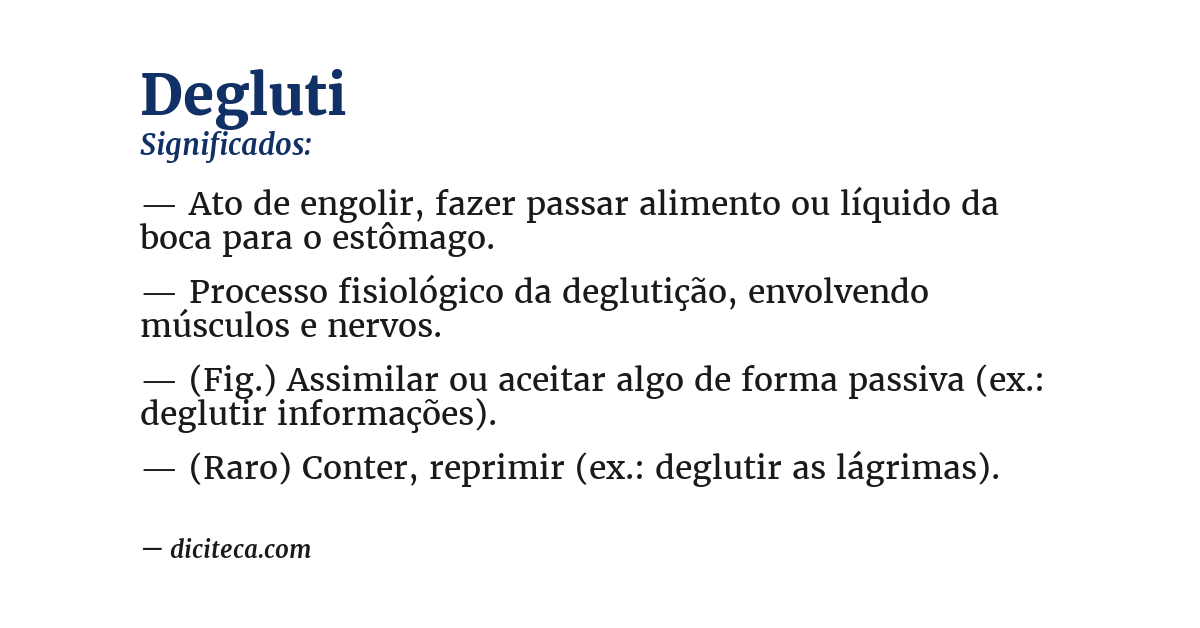Significado de degluti