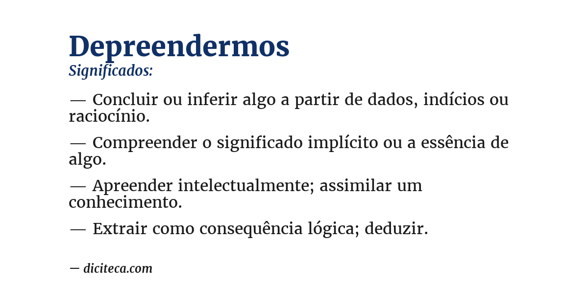 Significado de depreendermos