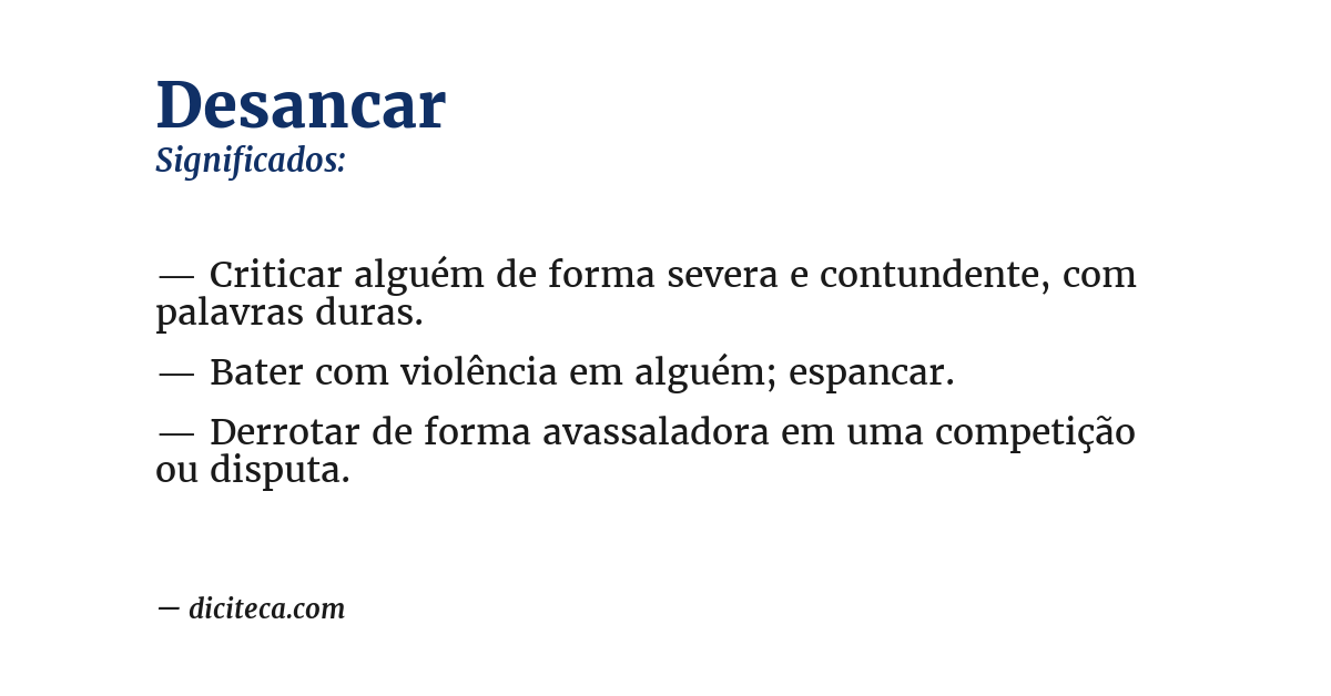Significado de desancar