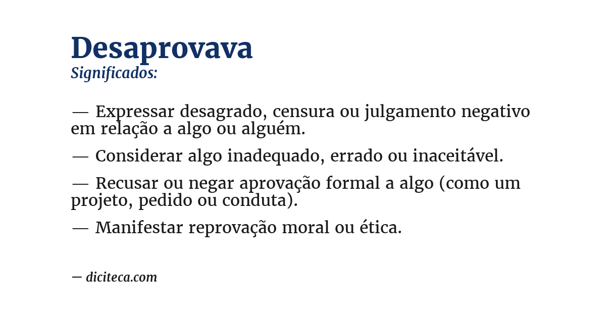 Significado de desaprovava