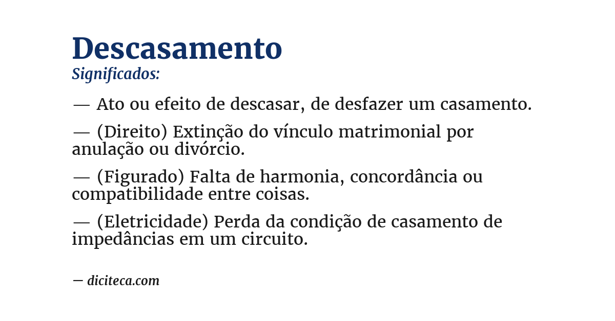 Significado de descasamento