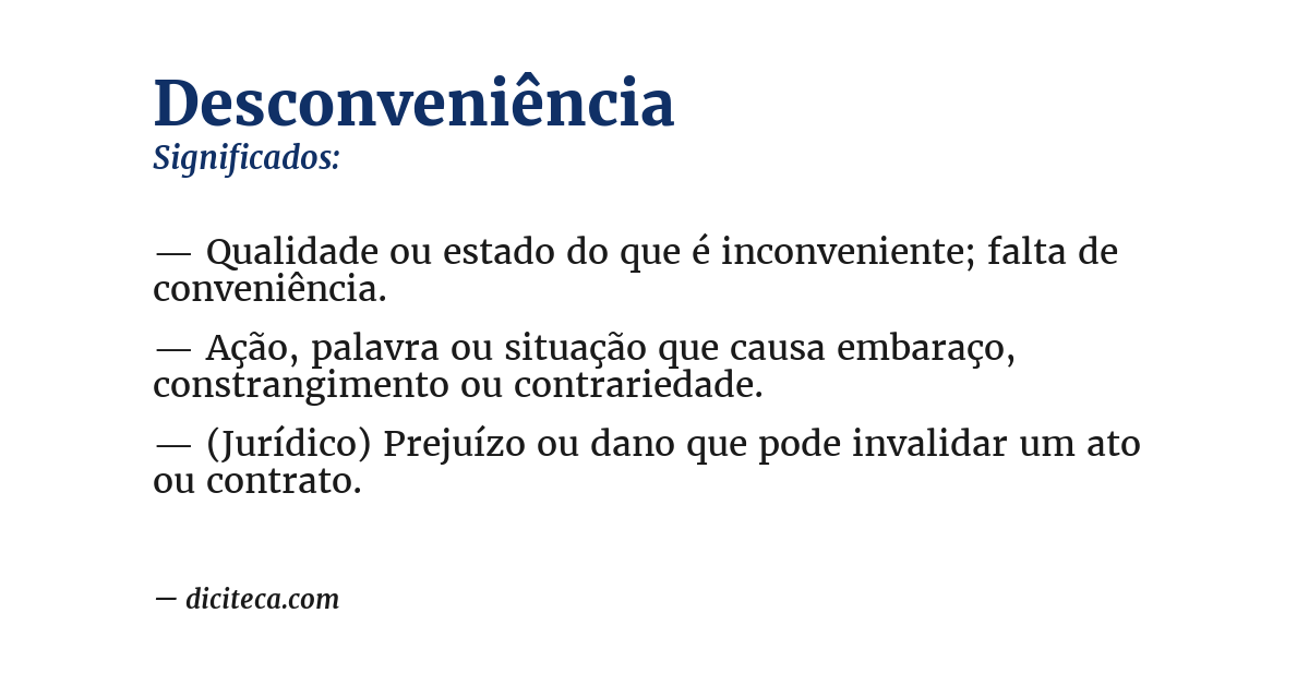 Significado de desconveniência