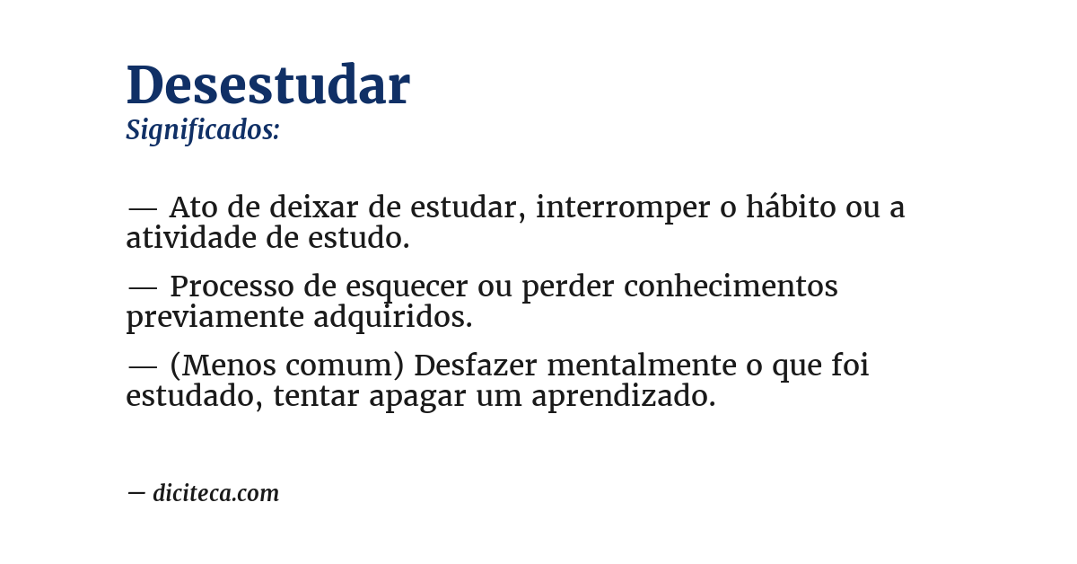 Significado de desestudar