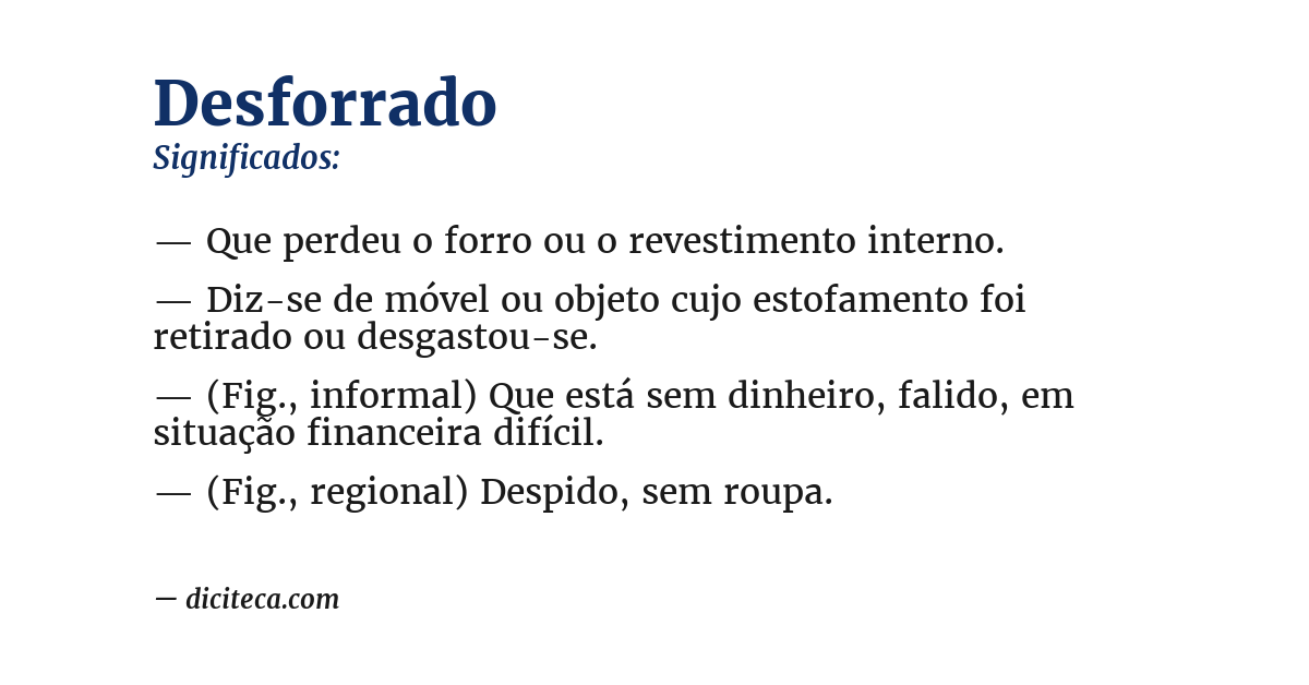 Significado de desforrado