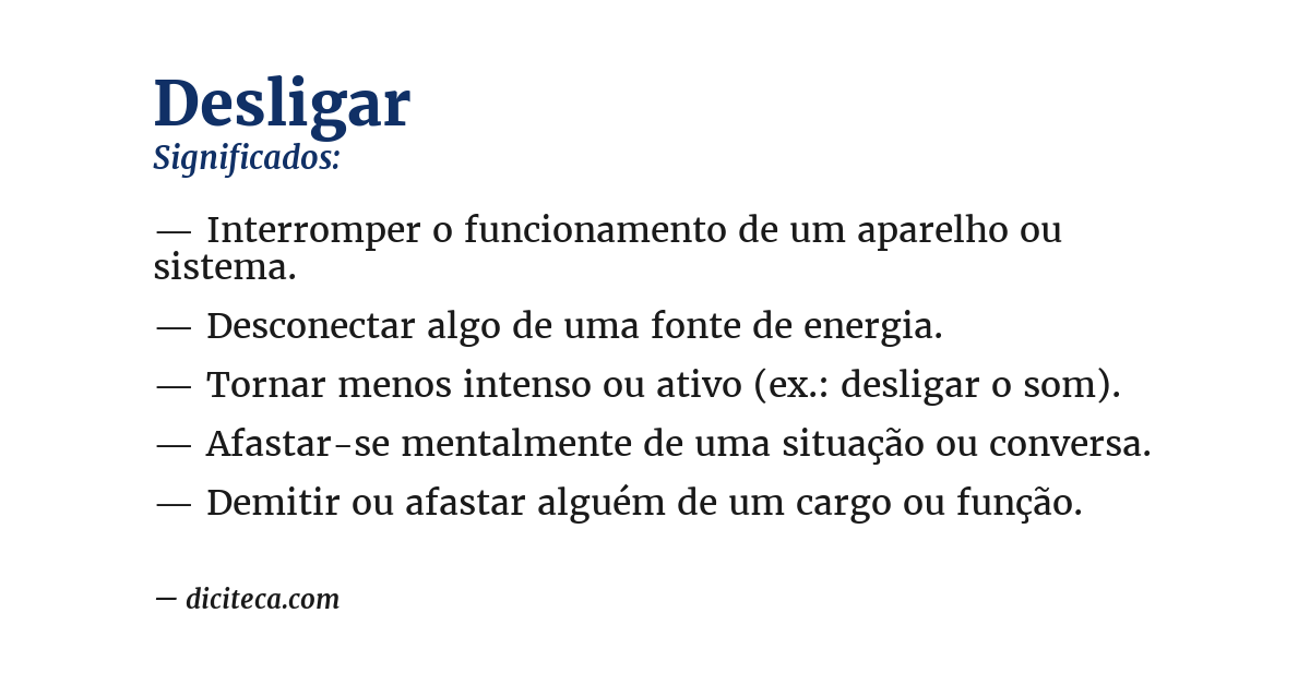 Significado de desligar