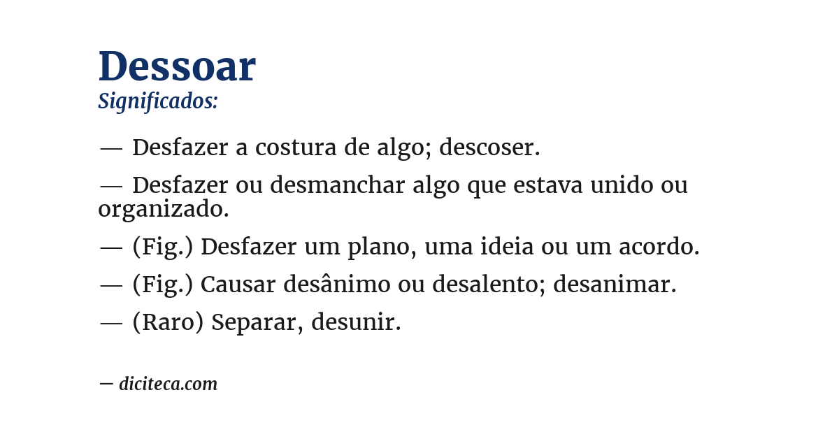 Significado de dessoar