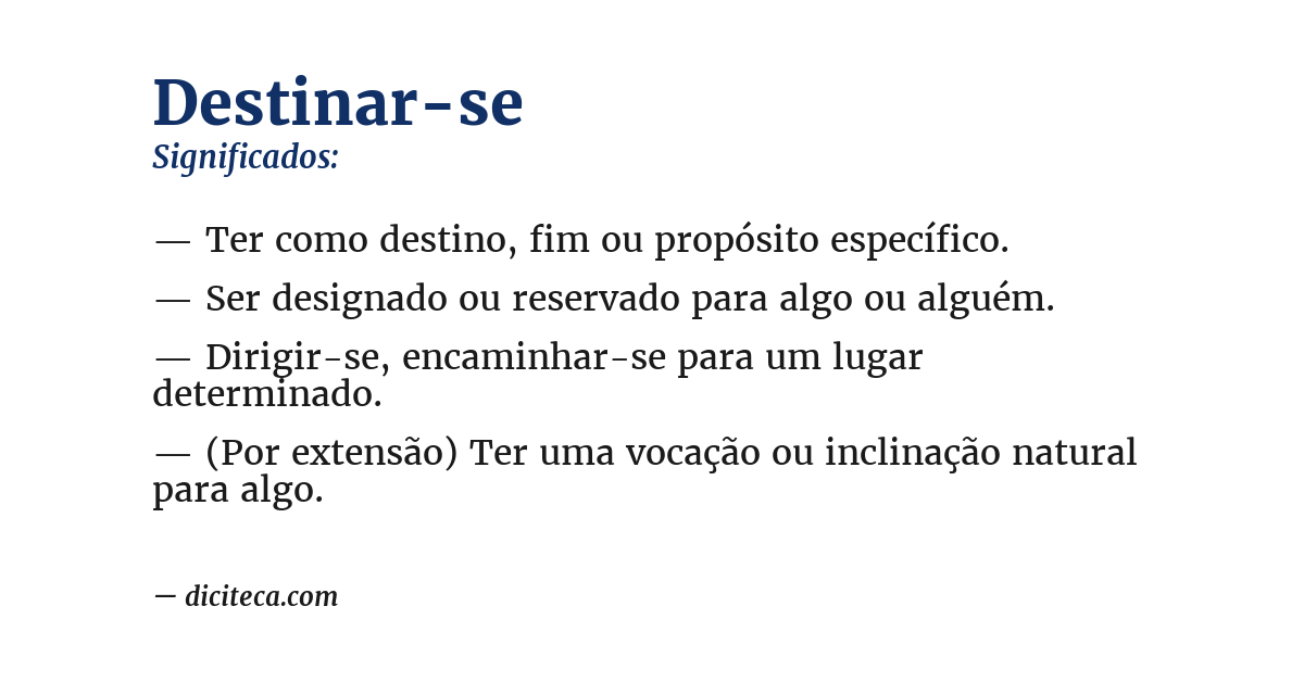 Significado de destinar-se