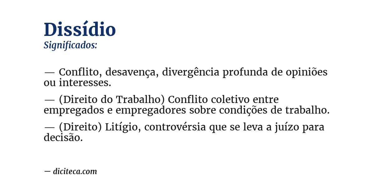 Significado de dissídio