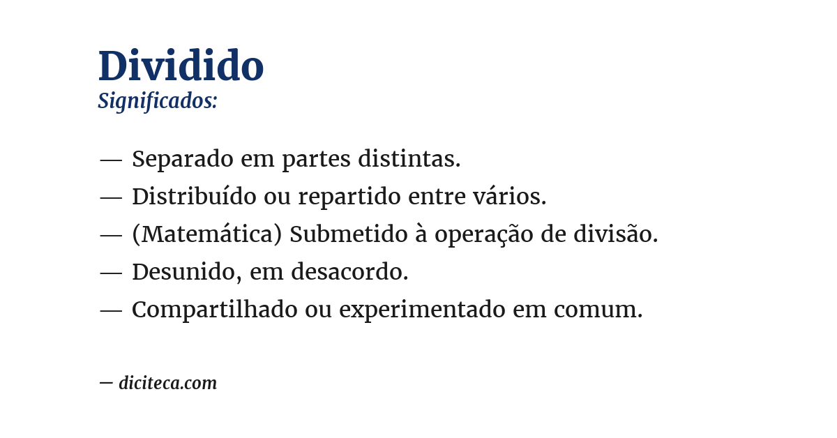 Significado de dividido