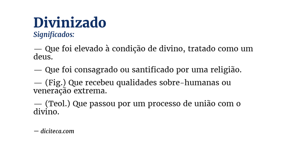 Significado de divinizado