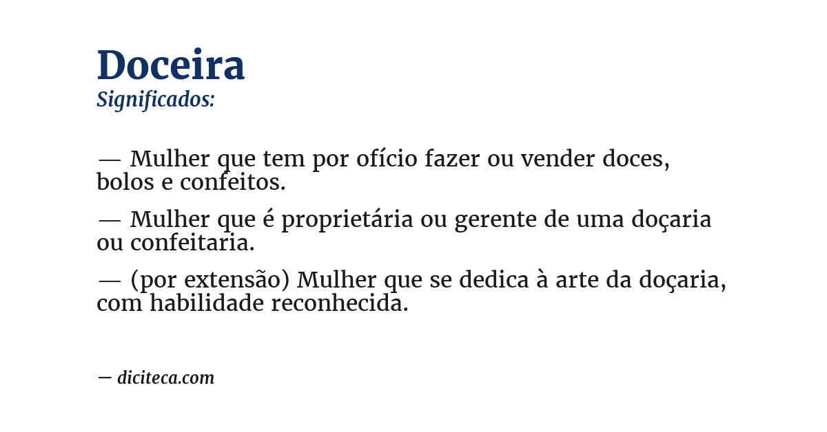 Significado de doceira