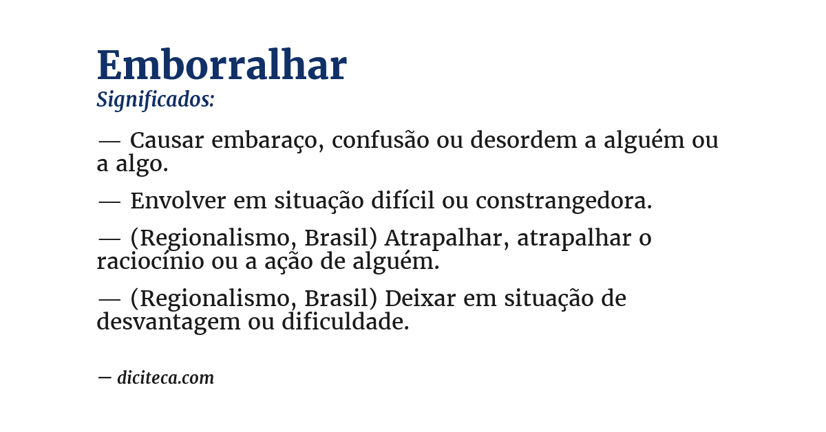 Significado de emborralhar